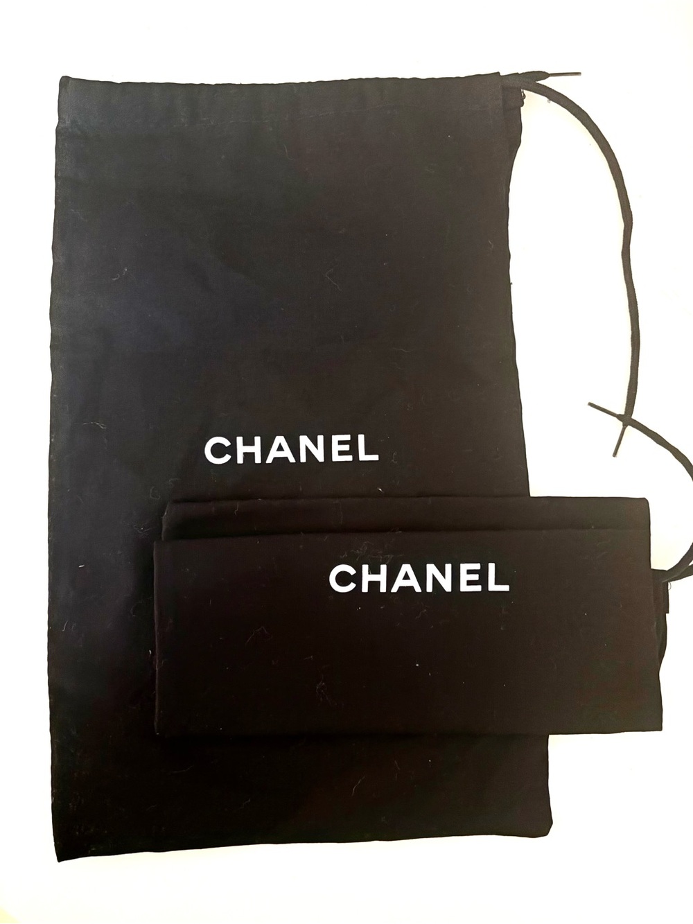 CHANEL Shoe Dust Bags Linen Fabric, black